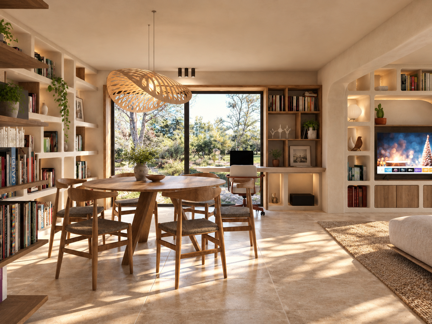 Salon scandinave baigné de lumière naturelle