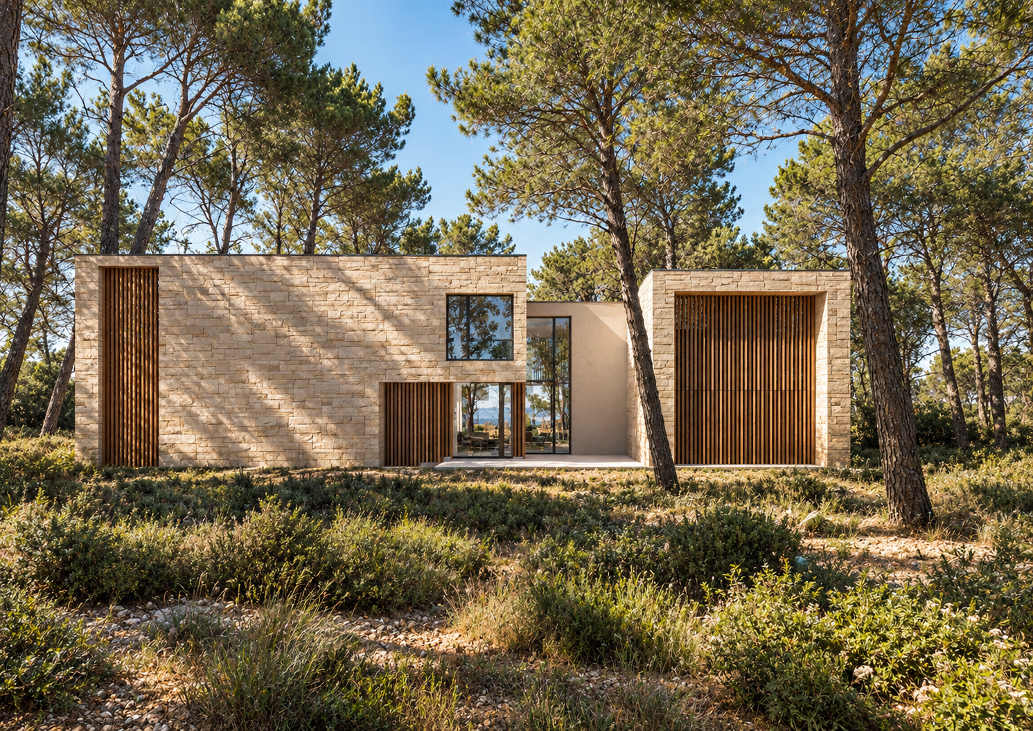 Villa contemporaine en pinède méditerranéenne